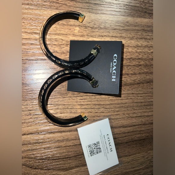 NWT COACH LARGE HOOP LUCIDE EARRINGS 3IN - Picture 2 of 6